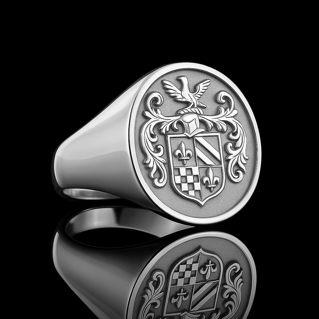 Chevalières à blason argent