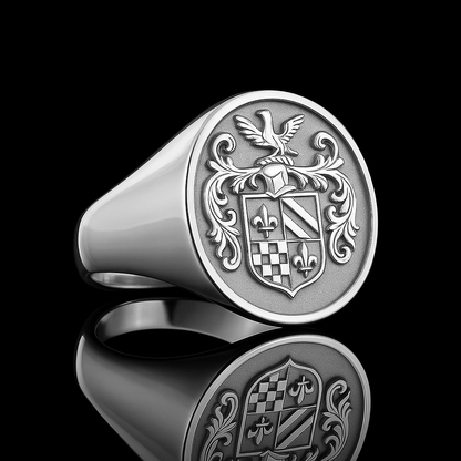 Chevalières à blason argent