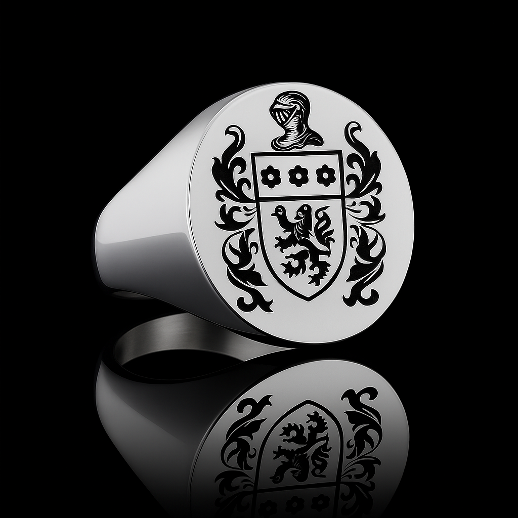 Chevalières à blason argent