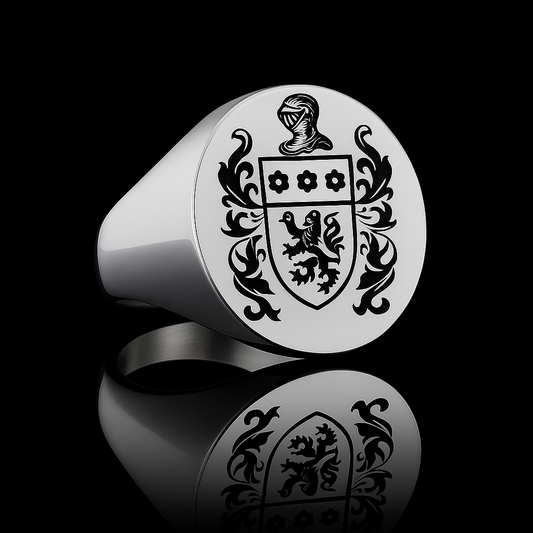 Chevalières à blason argent