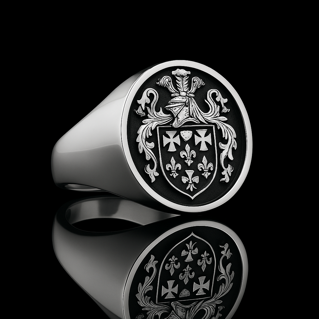 Chevalières à blason argent
