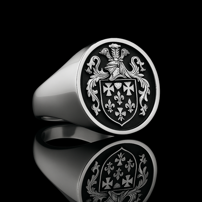 Chevalières à blason argent